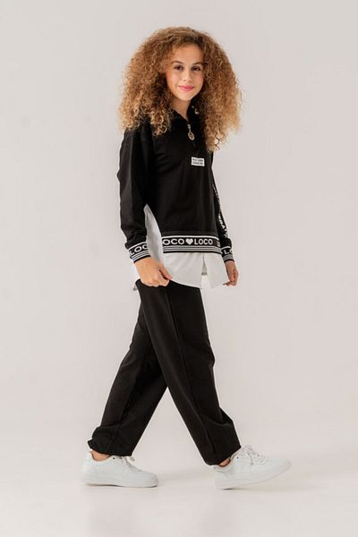 HAUSEkids طقم بناتي Sportife Star من عمر 8 إلى 15 عامًا - أسود