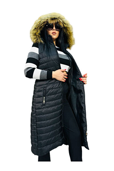 QUBERZ Black Long Puffer Jacket