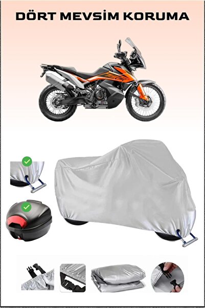 Breen مشمع دراجة نارية رمادي لـ KTM 790 Adventure - متوافق مع الحقيبة الخلفية...