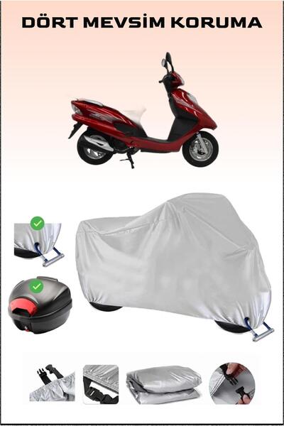 Breen Mondial 125 Rt Gray Motorcycle Tarpaulin - Rear Bag and Lock Compatible...