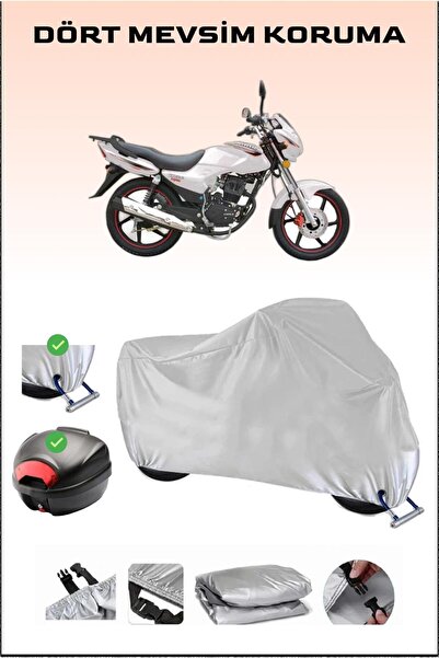 Breen King Motor KR-150-G مشمع دراجة نارية رمادي - حقيبة خلفية وقفل متوافق، آمن