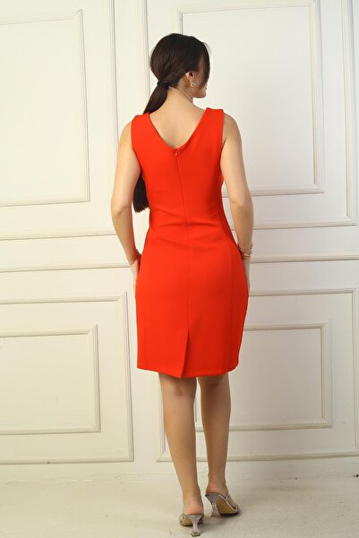 By Saygı V Yaka Klasik Kısap Elbise