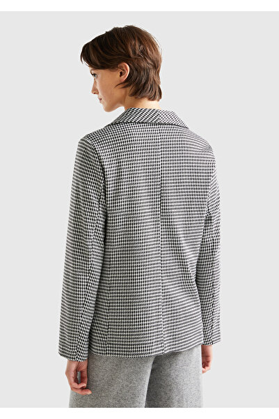 United Colors of Benetton Jachetă de damă cu model alb-negru