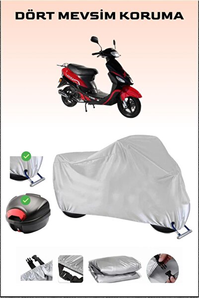 Breen Arora Ar 50-10 Taurus Gray Motorcycle Tarpaulin - Back Bag and Lock Com...