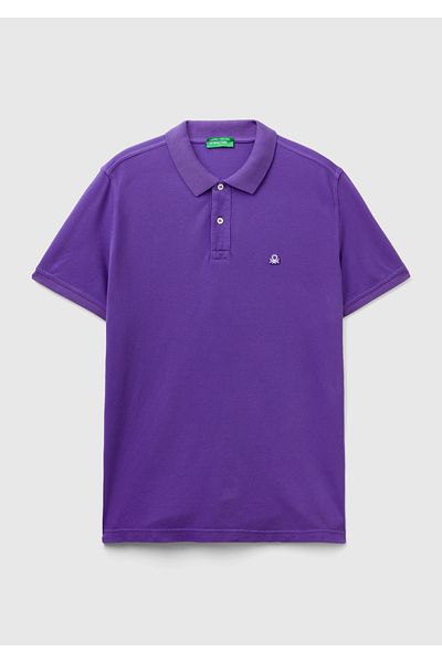 United Colors of Benetton Tricou polo cu mânecă scurtă pentru bărbați, violet, cu croiala normală