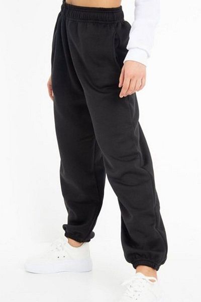BSBSPOR Καλοκαιρινό Oversize Loose Fit Elastic ψηλόμεσο εξαιρετικά φαρδύ μαύρο φούτερ
