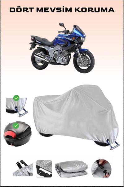 Breen Yamaha TDM 850 - مشمع دراجة نارية رمادي، حقيبة خلفية وقفل متوافق، آمن