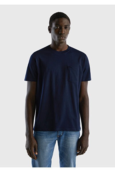 United Colors of Benetton Tricou pentru bărbați, albastru marin, 100% bumbac,...