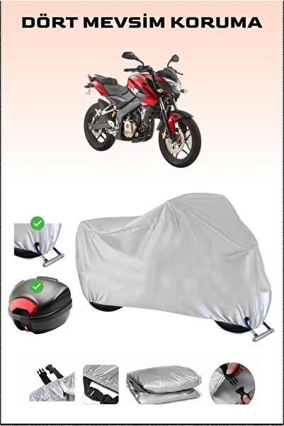 Breen Bajaj Pulsar NS 150 - مشمع دراجة نارية رمادي، حقيبة خلفية وقفل متوافق، آمن