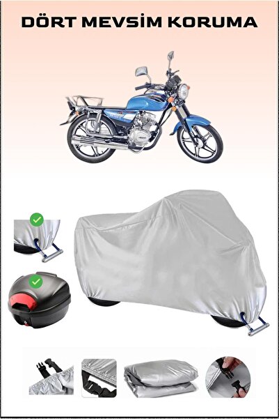 Breen Falcon Sport 100 - مشمع دراجة نارية رمادي، حقيبة خلفية وقفل متوافق، آمن
