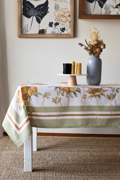 Marielouhome مفرش طاولة إليسيان قطني مقاوم للماء