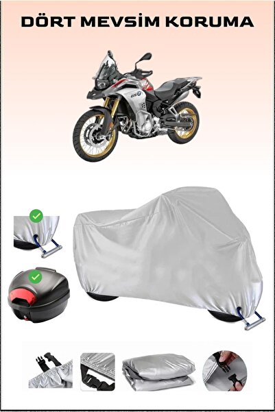 Breen مشمع دراجة نارية رمادي لسيارة BMW F 850 GS - حقيبة خلفية وقفل متوافق، آمن