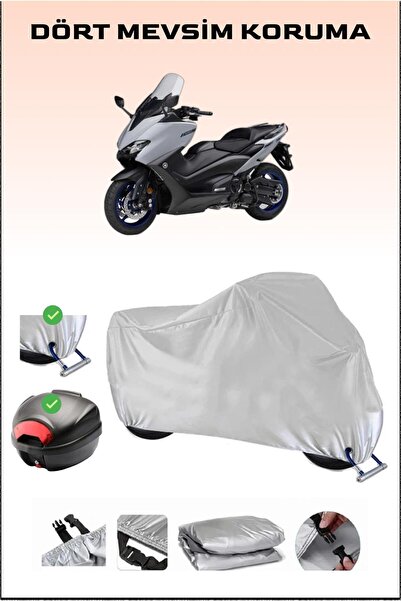 Breen مشمع دراجة نارية باللون الرمادي من Yamaha Tmax 560 - متوافق مع الحقيبة ...
