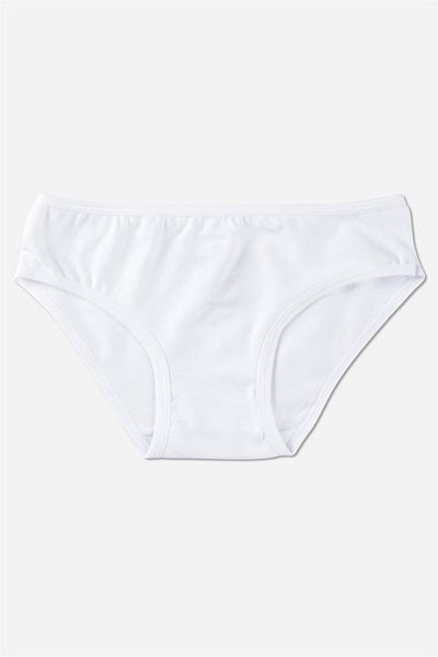 BAYKAR Chiloți de bază din bumbac pentru fete, cu tăiere în bikini, pachet de 3 albi