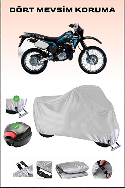 Breen مشمع دراجة نارية رمادي لـ Yamaha DT 125 R - حقيبة خلفية وقفل متوافق، آمن