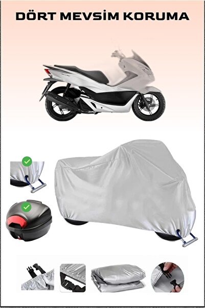 Breen مشمع دراجة نارية رمادي لسيارة Honda PCX150 - حقيبة خلفية وقفل متوافق، آمن