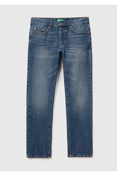 United Colors of Benetton Men's Dark Denim Regular Straight Fit Denim