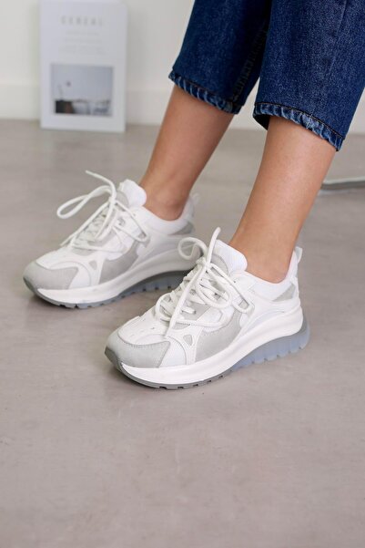 Stil Durağı K131  MODEL 5 CM TABANLI YENİ SEZON SPOR AYAKKABI BEY.BUZ