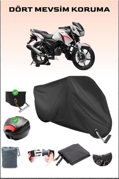 Breen حقيبة خلفية وقفل أسود لدراجة نارية Tvs Apache Rtr 160 متوافقة مع القماش...