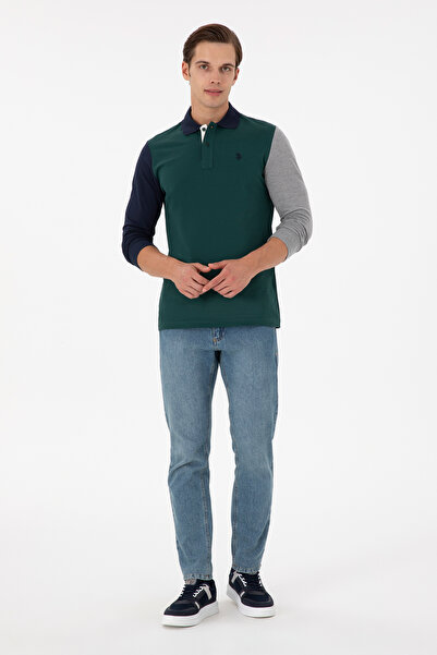 U.S. Polo Assn. Ανδρικό φούτερ σκούρο πράσινο 50293731 -VR079