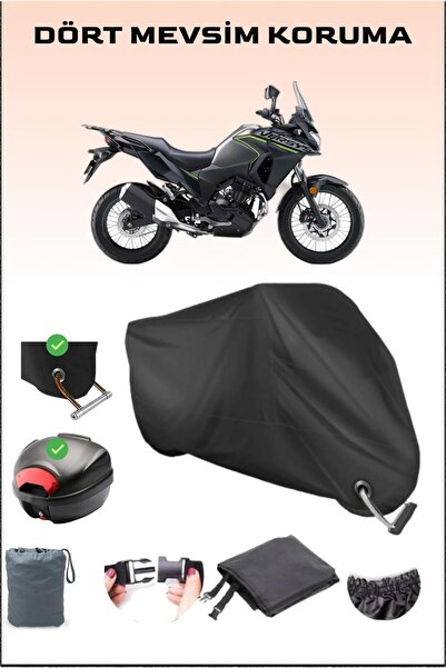 Breen حقيبة خلفية وقفل أسود لدراجة نارية Kawasaki Versys X300 متوافقة مع القم...