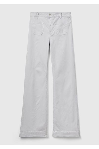 United Colors of Benetton Pantaloni de damă din denim evazați albastru pal