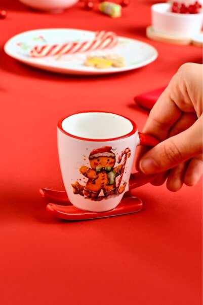Karaca New Year Yılbaşı Sevimli Kurabiye Adam Kahve Fincanı 300 ml