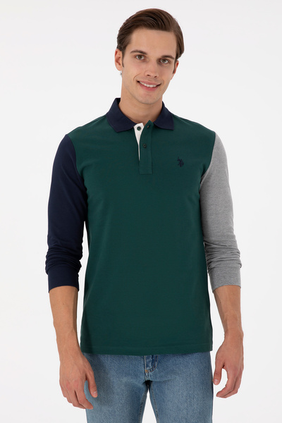 U.S. Polo Assn. Ανδρικό φούτερ σκούρο πράσινο 50293731 -VR079