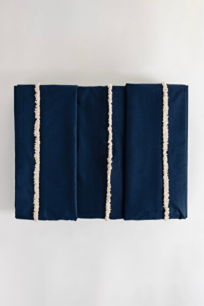 Koza Home Boho Saçaklı Mavi Nevresim Takımı Çift Kişilik 200 x 220 7031A