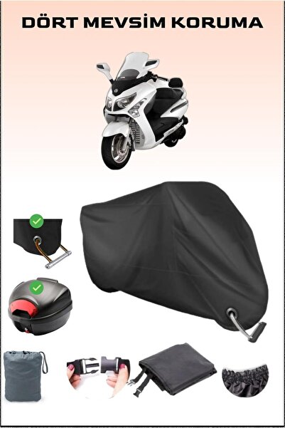 Breen Black Rear Bag and Lock Compatible Motorcycle Tarpaulin for Sym Gts 250...