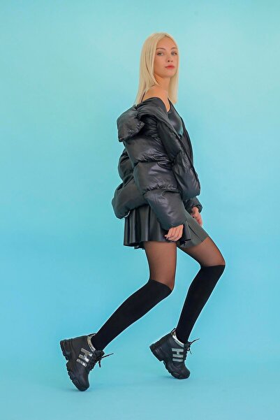 Stil Durağı Lucasu Model 9 Cm Dolgu Taban Yeni Sezon Spor Ayakkabı Sneakars Sıy.platın