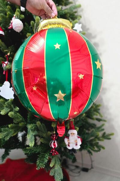 PEKSHOP Christmas Ball Foil Balloon Christmas Ornament Round Christmas Balloon