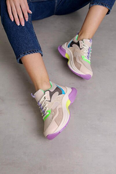 Stil Durağı St30162 Model 5 Cm Tabanlı Yeni Sezon Spor Ayakkabı Ten.Sim