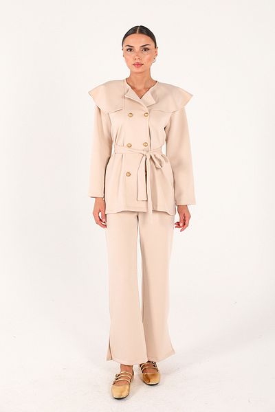 Melike Tatar Stone Button Scuba Suit 62-5075