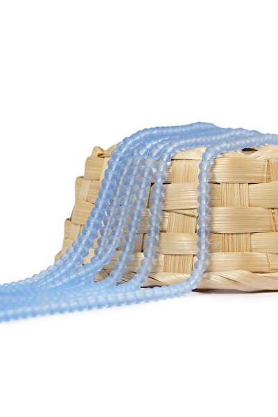 Kanguroom Стъклена перла в цвят ледено синьо, 5 мм