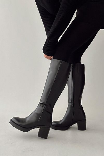 nope21shoess Feel Μαύρες Γνήσιες Δερμάτινες Μπότες