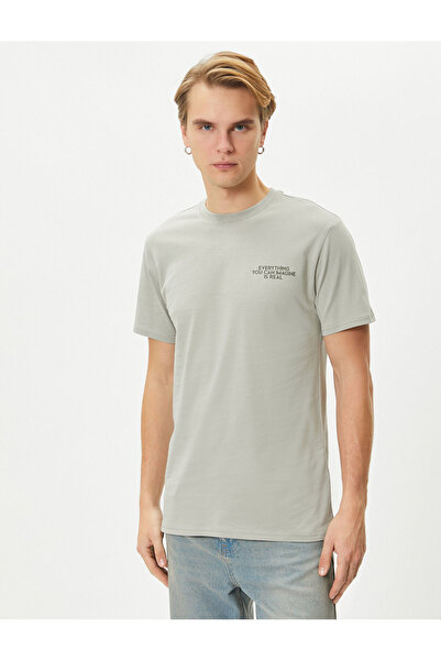 Koton 4sam10056hk 031 Gri Erkek Jersey Pamuk Kısa Kollu T-shirt