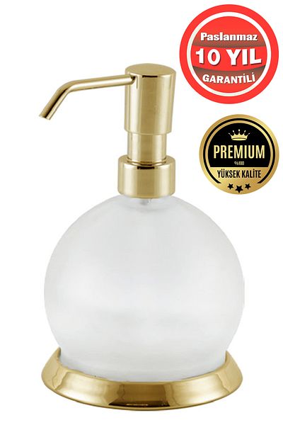 ÇELİK BANYO Dozator de săpun lichid din alamă inoxidabil din sticlă auriu