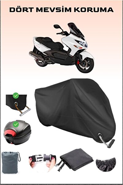 Breen حقيبة خلفية سوداء وقفل متوافق مع مشمع الدراجة النارية لـ Kymco Xciting ...