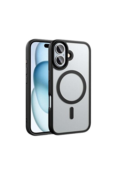 Brabus İphone 16 Uyumlu Magsafe Transparan Yarı Saydam Kenarları Yumuşak Fall...