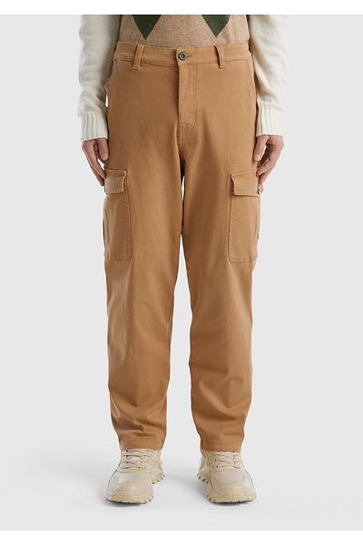 United Colors of Benetton Ανδρικό παντελόνι Cargo Straight Fit με χαμηλή μέση - Tan