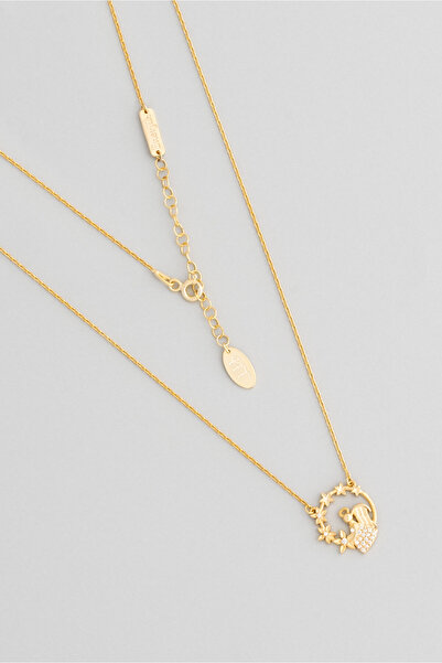 So CHIC... Enerjik Bff 18 Ayar Sarı Altın Kaplama 47 Cm Gümüş Arkadaş Kolyesi