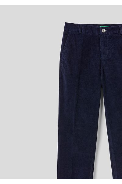 United Colors of Benetton Women's Navy Blue Velvet Chino Pants