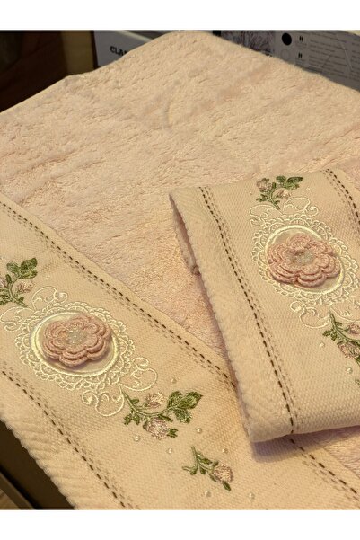 Fiesta Рожевий 3D вишитий рушник для мами і доньки