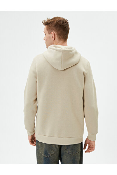 Koton Φούτερ Basic με κουκούλα, μακρυμάνικο με ραβδώσεις