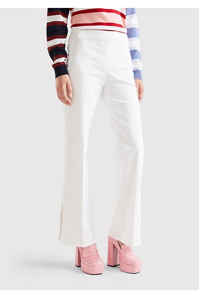United Colors of Benetton Women's White Slit Trousers