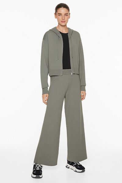 Oysho Side rib straight-leg knit trousers