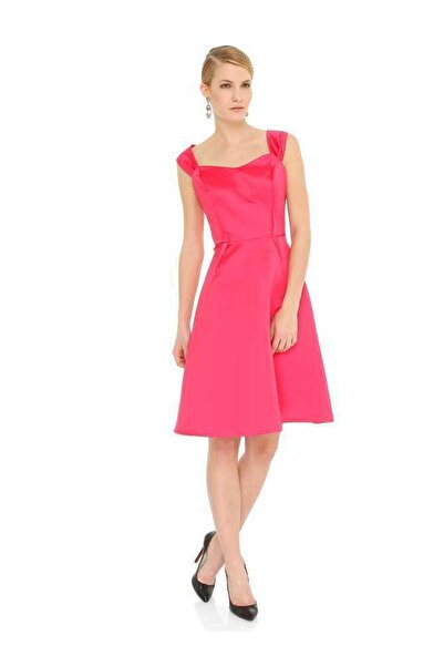 Roman Askılı Mini Elbise Fuşya K1511212_003