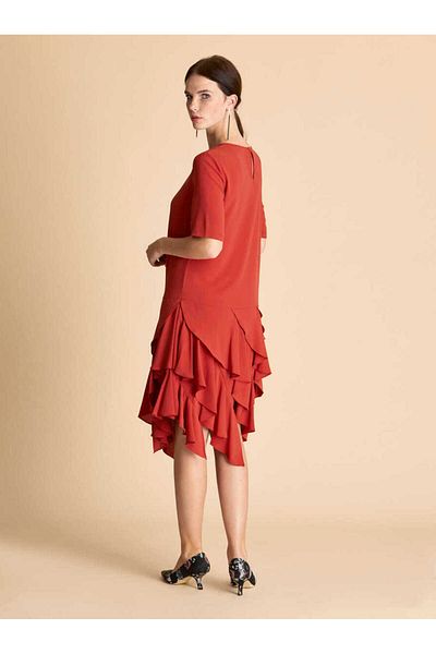 Roman Ruffled Skirt Casual Dress Tile K1911028_016