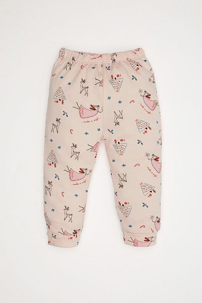DeFacto Baby Girl Pajamas Set Christmas Themed Long Sleeve Top Long Bottom D7161A524Wn